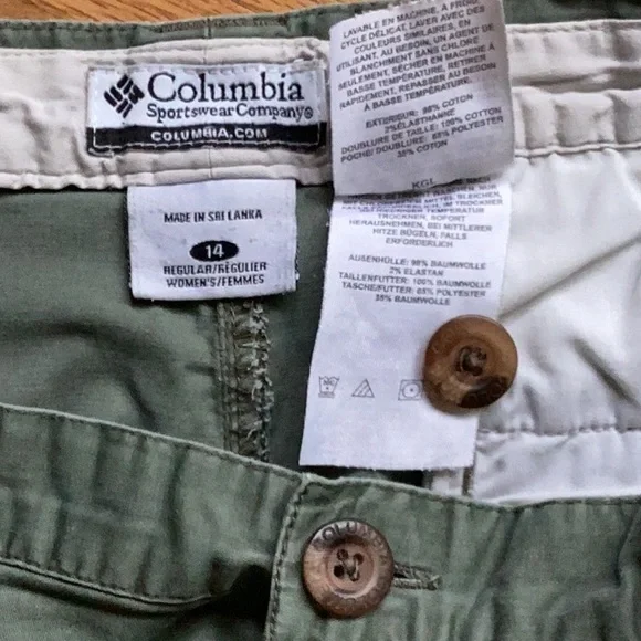 🌲 Vintage Columbia SAGE GREEN DISTRESSED Naturally Twill  SZ 14 - Picture 5 of 16